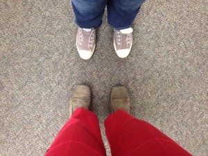 The only feet in the museum belong to Shady and museum director Megan Clark - Photo by Shady Grove Oliver/KSTK